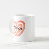 Personalisiert Coral Swirl Herz Kaffeetasse (Vorderseite Links)
