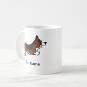 Personalisiert Corgi Cartoon Simple White Kaffeetasse (Vorderseite Links)