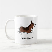 Personalisiert Corgi Cartoon Simple White Kaffeetasse (Links)