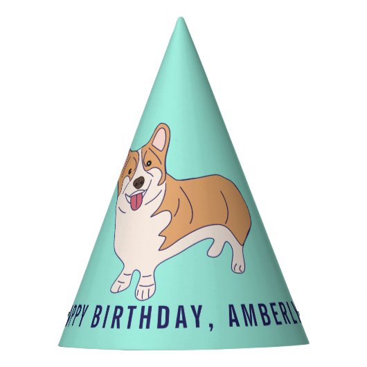 Personalisiert Corgi Dog Paper Partyhütchen (Vorderseite)