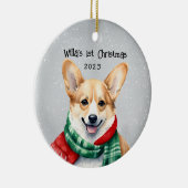 Personalisiert Corgi Keramik Ornament (Rechts)