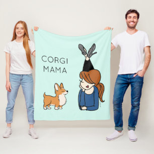 Personalisiert Corgi Mama Fleece Blanket