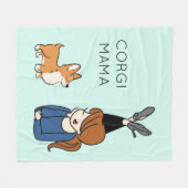 Personalisiert Corgi Mama Fleece Blanket (Vorderseite (Horizontal))