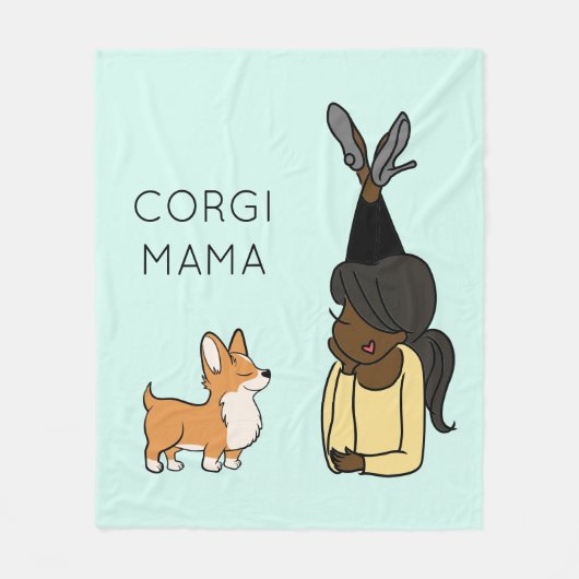 Personalisiert Corgi Mama Fleece Blanket (Vorderseite)