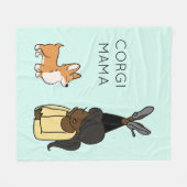 Personalisiert Corgi Mama Fleece Blanket (Vorderseite (Horizontal))