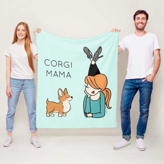 Personalisiert Corgi Mama Fleece Blanket (Beispiel)