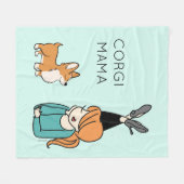 Personalisiert Corgi Mama Fleece Blanket (Vorderseite (Horizontal))