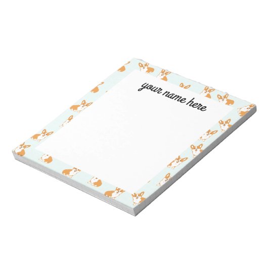 Personalisiert Corgi Notepad Notizblock (Rotiert)