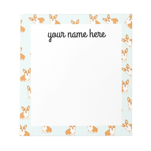 Personalisiert Corgi Notepad Notizblock (Vorderseite)