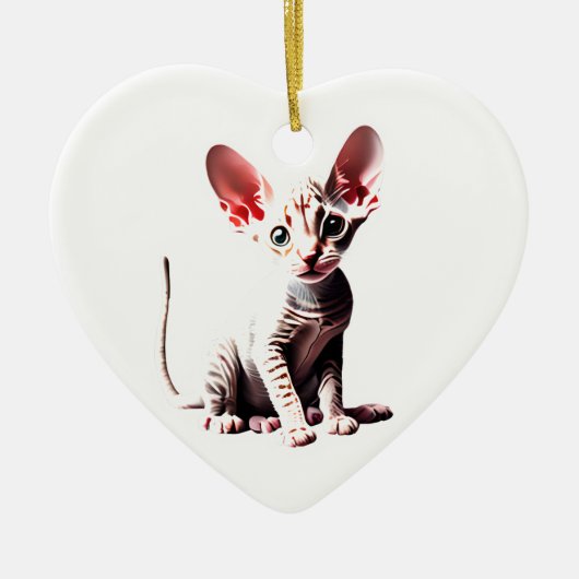 Personalisiert Cornish Rex Kitten Keramik Ornament (Vorne)