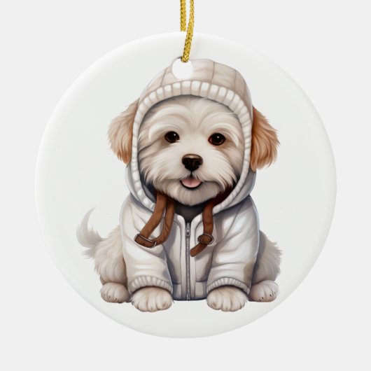 Personalisiert Coton De Tulear Dog Keramik Ornament (Vorne)