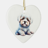 Personalisiert Coton de Tulear Puppy Keramik Ornament (Rechts)