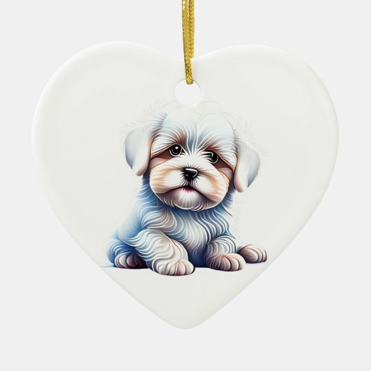 Personalisiert Coton de Tulear Puppy Keramik Ornament (Vorne)