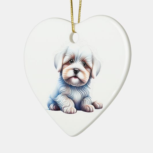 Personalisiert Coton de Tulear Puppy Keramik Ornament (Links)