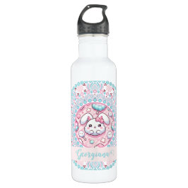 Personalisiert Cotton Candy Kawaii Bunny Dot Manda Edelstahlflasche