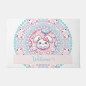 Personalisiert Cotton Candy Kawaii Bunny Dot Manda Fußmatte (Vorderseite)