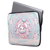 Personalisiert Cotton Candy Kawaii Bunny Dot Manda Laptopschutzhülle (Vorderseite Links)
