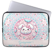 Personalisiert Cotton Candy Kawaii Bunny Dot Manda Laptopschutzhülle (Vorderseite)