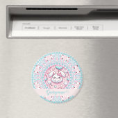 Personalisiert Cotton Candy Kawaii Bunny Dot Manda Magnet (In Situ (Geschirrspüler))