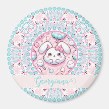 Personalisiert Cotton Candy Kawaii Bunny Dot Manda