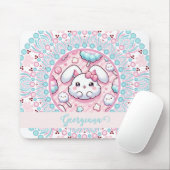 Personalisiert Cotton Candy Kawaii Bunny Dot Manda Mousepad (Mit Mouse)