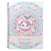 Personalisiert Cotton Candy Kawaii Bunny Dot Manda Notizblock (Vorderseite)