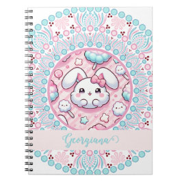 Personalisiert Cotton Candy Kawaii Bunny Dot Manda Notizblock