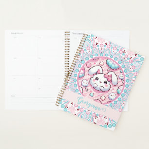 Personalisiert Cotton Candy Kawaii Bunny Dot Manda Planer