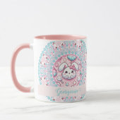 Personalisiert Cotton Candy Kawaii Bunny Dot Manda Tasse (Links)