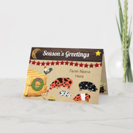 Personalisiert - Country Christmas KuneKune Pig Fa Karte