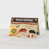 Personalisiert - Country Christmas KuneKune Pig Fa Karte (Vorderseite)