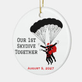 Personalisiert Couple Skydiving Weihnachten Keramik Ornament (Links)