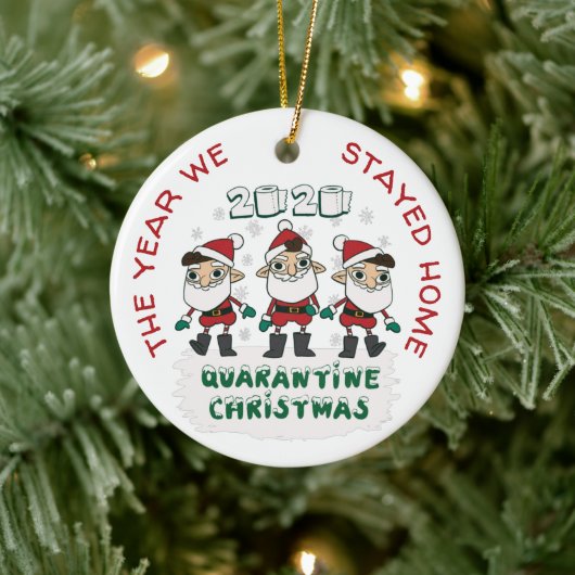 Personalisiert COVID 2020 Weihnachten Wir Bleibe Z Keramik Ornament (Baum)