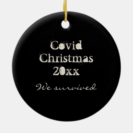Personalisiert Covid Weihnachten Biogefährdung Hol Keramik Ornament (Hinten)