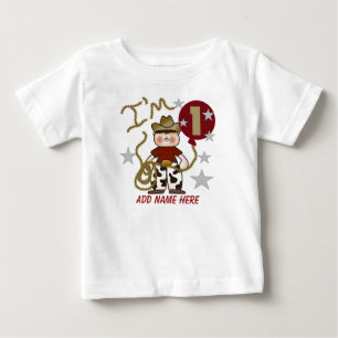 Personalisiert Cowboy 1. Geburtstagshirt Baby T-shirt