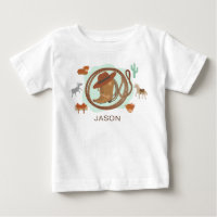 Personalisiert Cowboy Boy's Name Baby T - Shirt