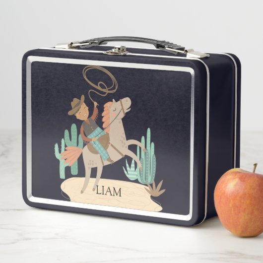 Personalisiert Cowboy Metal Lunch Box (Beispiel)