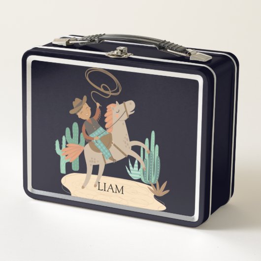 Personalisiert Cowboy Metal Lunch Box (Vorderseite)