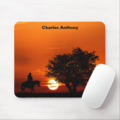 Personalisiert Cowboy Sunset Mousepad Mouse Pad (Mit Mouse)
