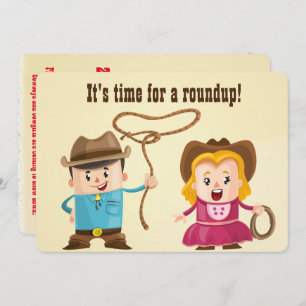 Personalisiert Cowboy und Cowgirl GRILLEN Roundup Einladung