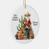 Personalisiert Cowboy Western Weihnachten Keramik Ornament (Rechts)