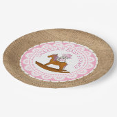 Personalisiert Cowgirl Babydusche Papier Teller (Schrägansicht)