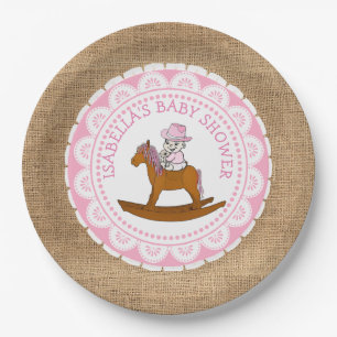 Personalisiert Cowgirl Babydusche Papiere Teller