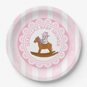 Personalisiert Cowgirl Babydusche Papiere Teller