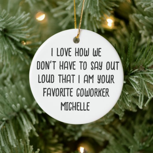 Personalisiert Coworker Weihnachtsgeschenk Keramik Ornament (Baum)