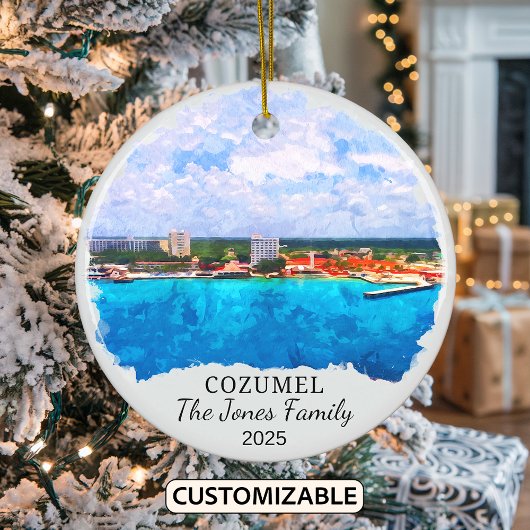 Personalisiert Cozumel Ornament, Mexiko Keramik Ornament