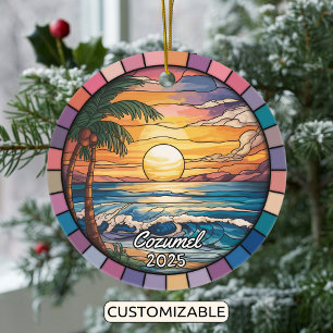Personalisiert Cozumel Ornament, Mexiko Keramik Ornament
