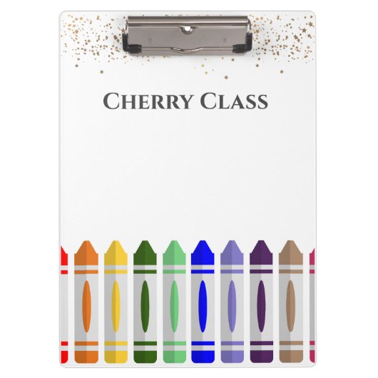 Personalisiert Crayon Star Design Class Klemmbrett (Vorderseite)