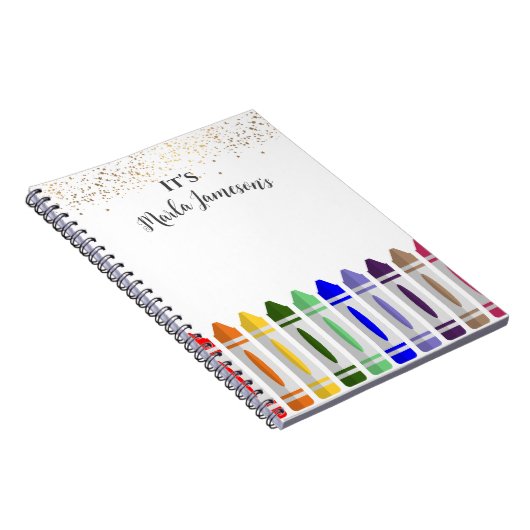 Personalisiert Crayon Star Design Notizblock (Rechte Seite)