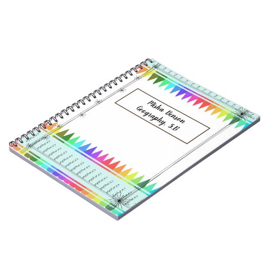 Personalisiert Crayons Multicolored School Noteboo Notizblock (Linke Seite)